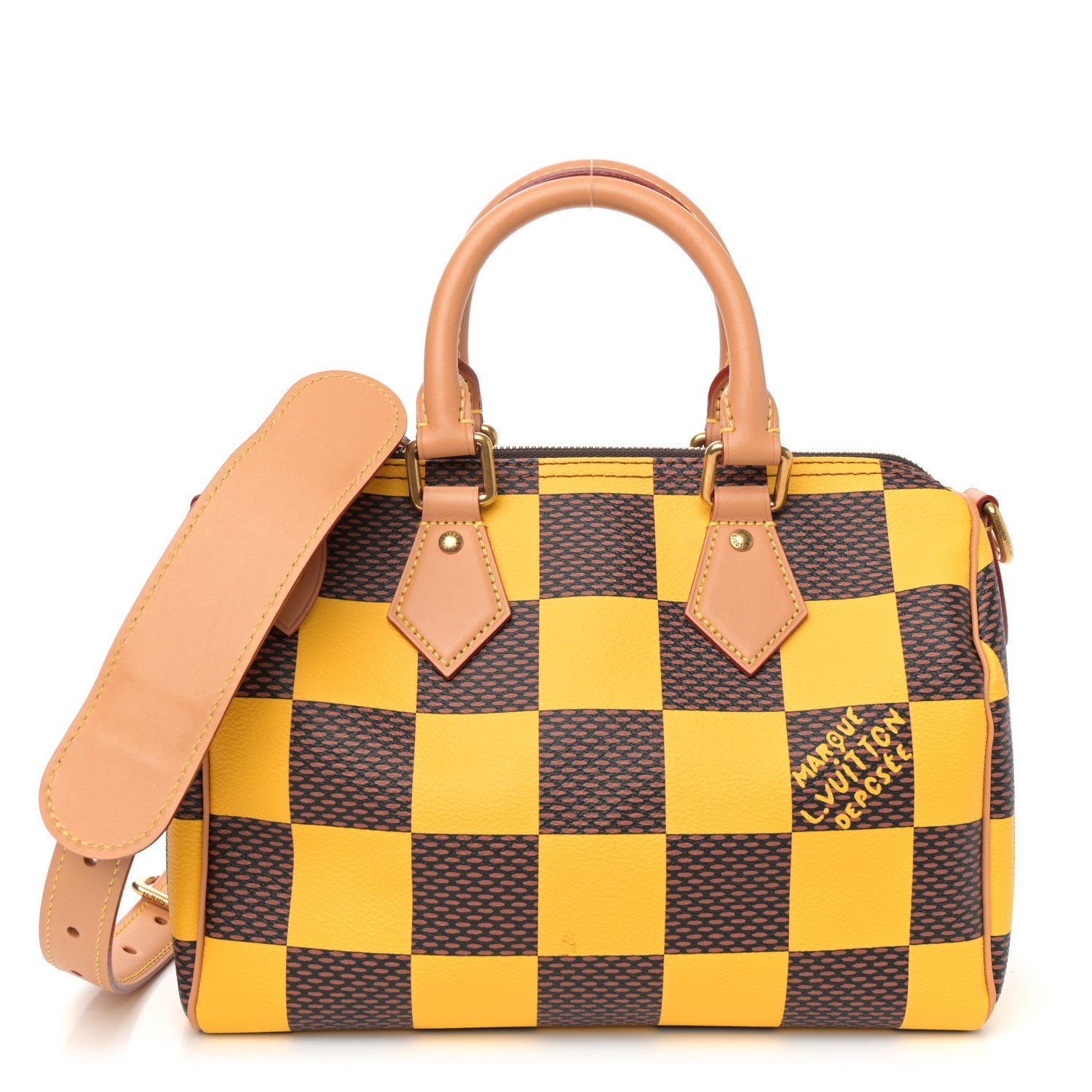 Louis Vuitton Damier Pop Speedy Bandouliere 25 Jaune Mat