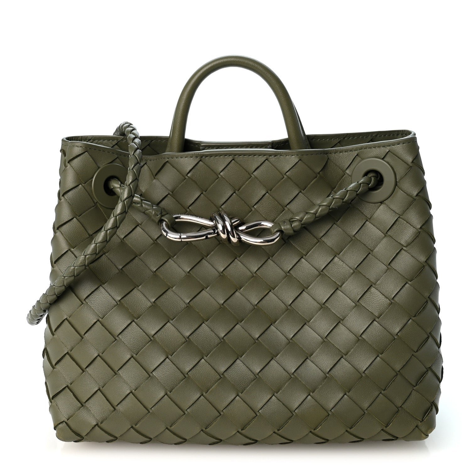 Bottega Veneta Nappa Intrecciato Small Andiamo Shoulder Bag Pickle