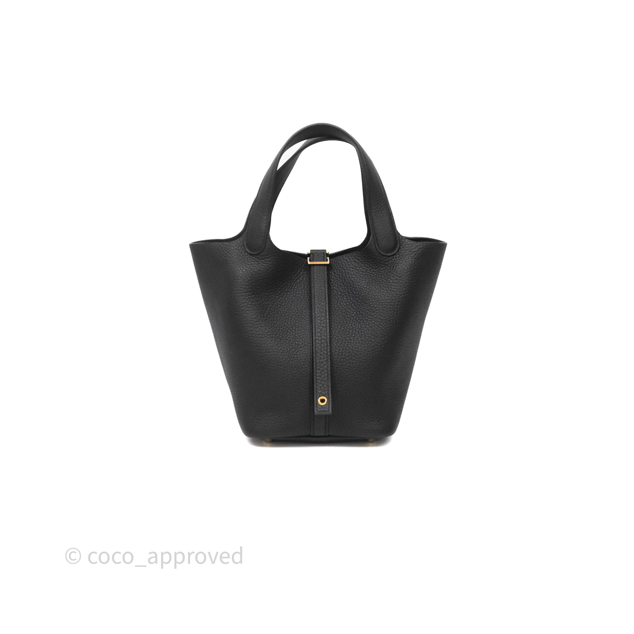 Hermès Picotin Lock 18 Noir 89 Clemence Gold Hardware