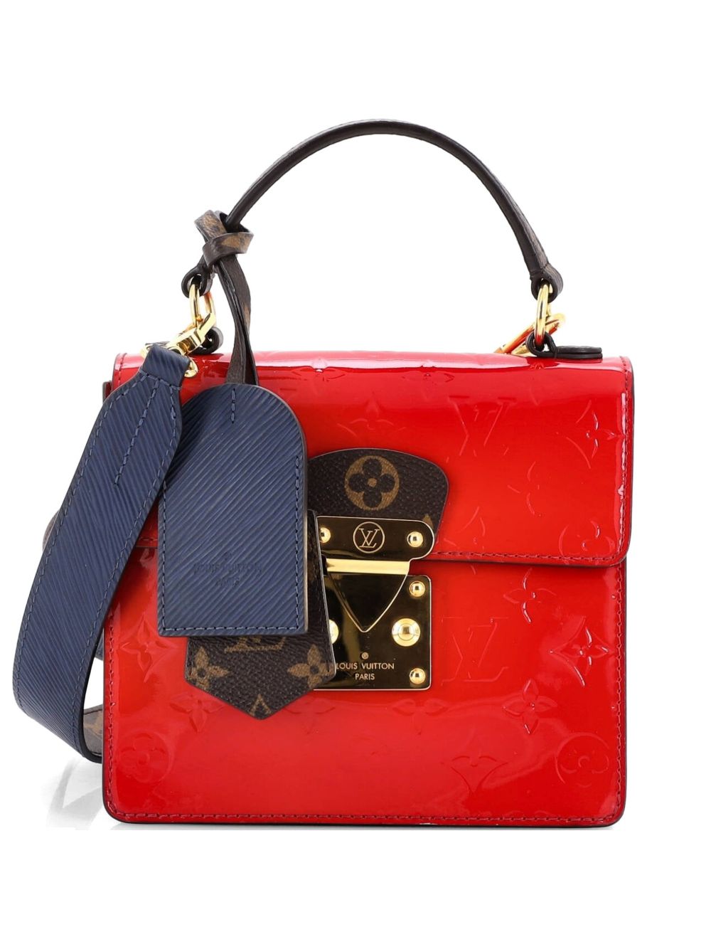 Spring Street NM Handbag Monogram Vernis with Monogram Canvas and Epi Leather shoulder bag
