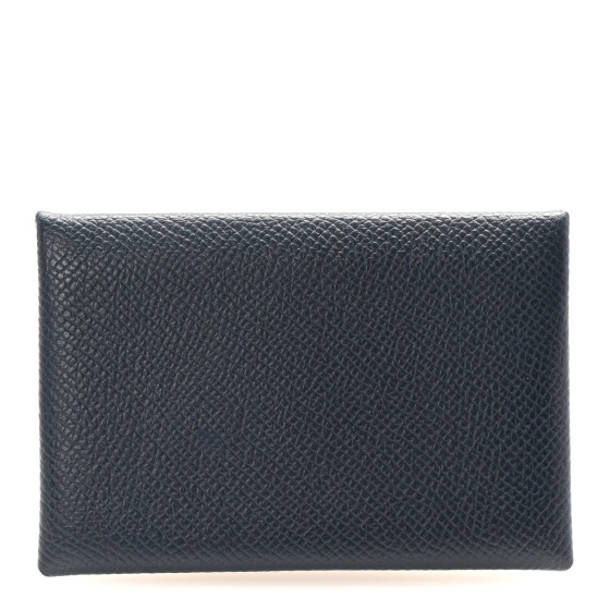 Hermes Epsom Calvi Card Case Bleu Nuit