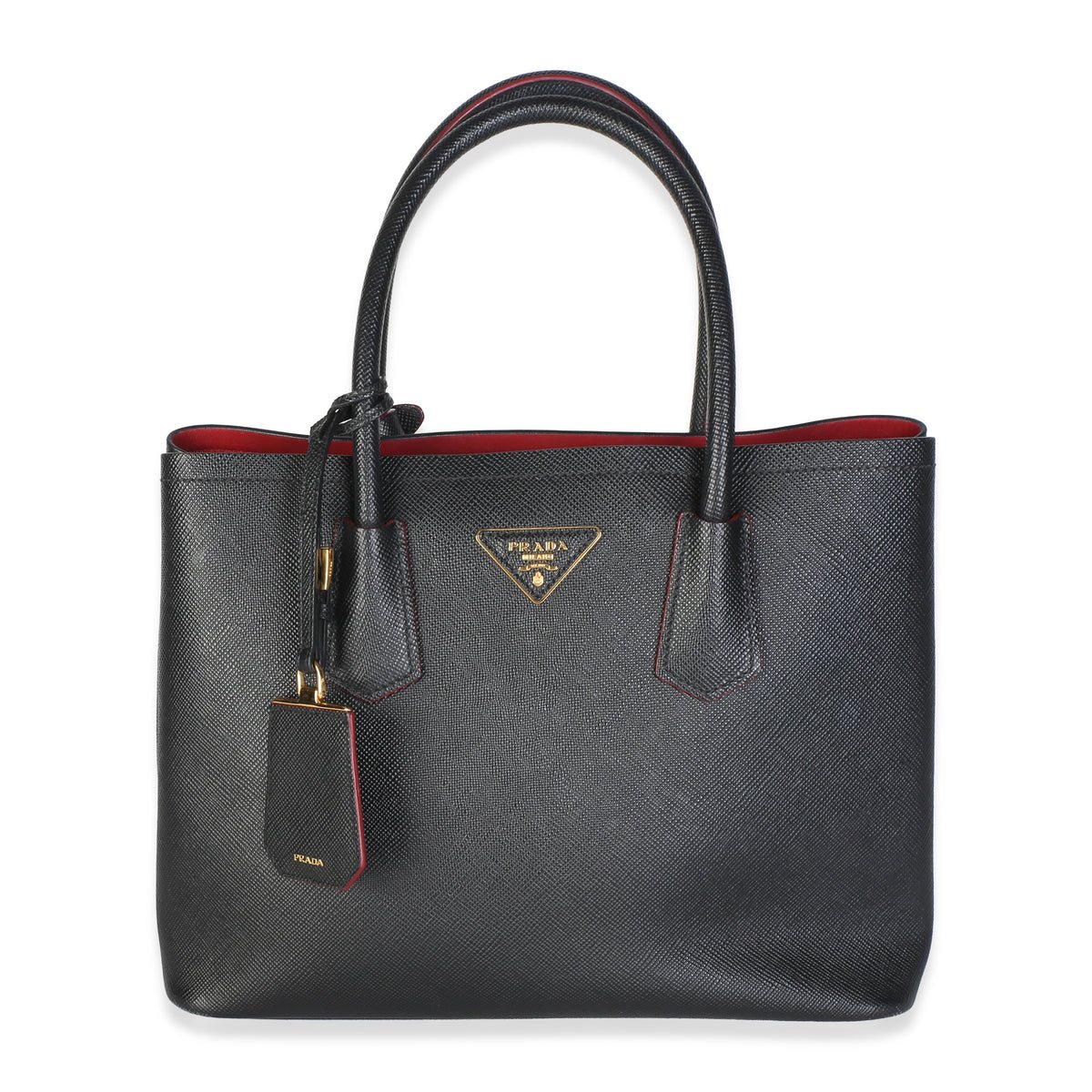 Black Saffiano Medium Double Bag