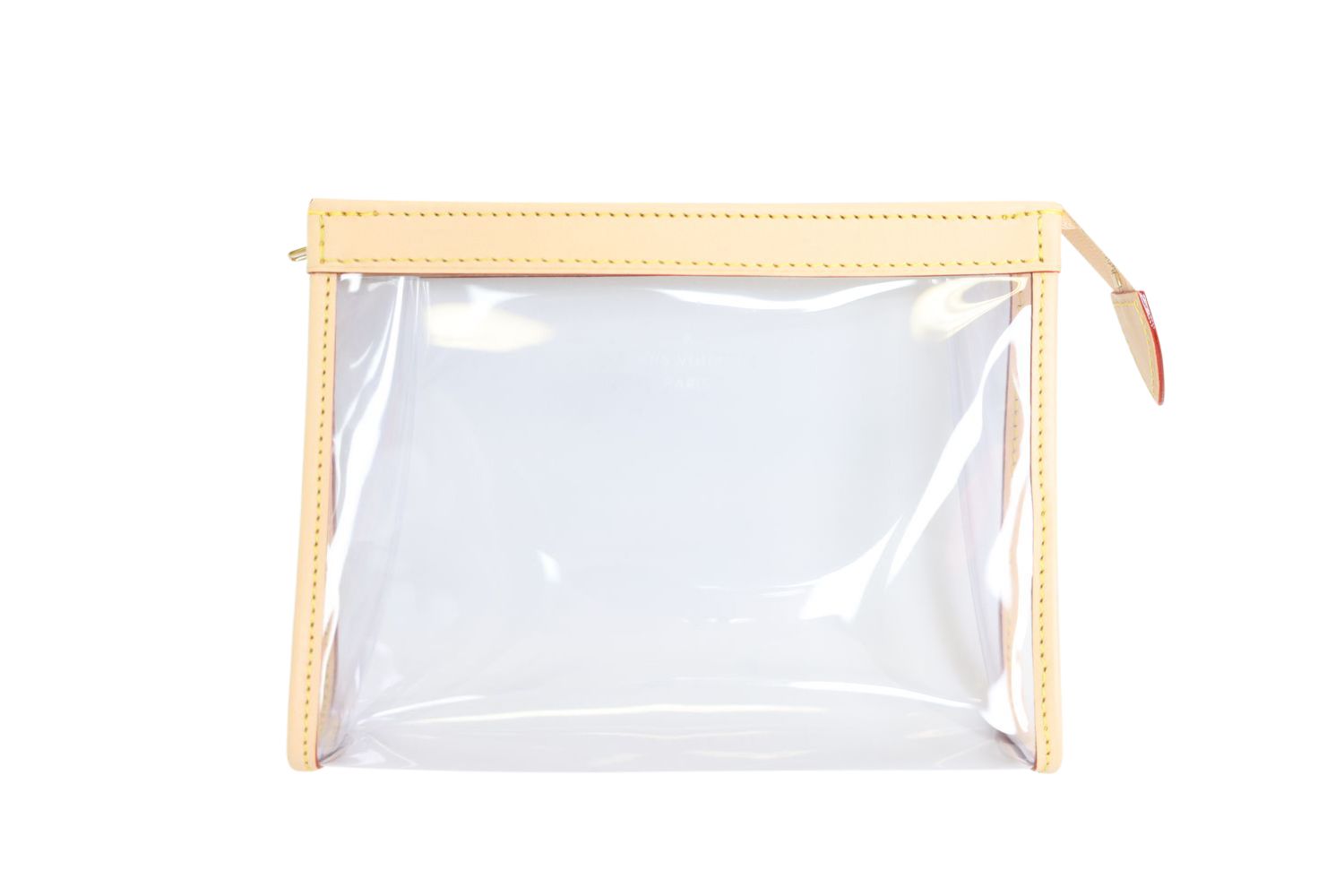 Louis Vuitton Louis Vuitton Toiletry Pouch Medium, Clear Beige PVC with Cowhide Leather Trim, New WA001