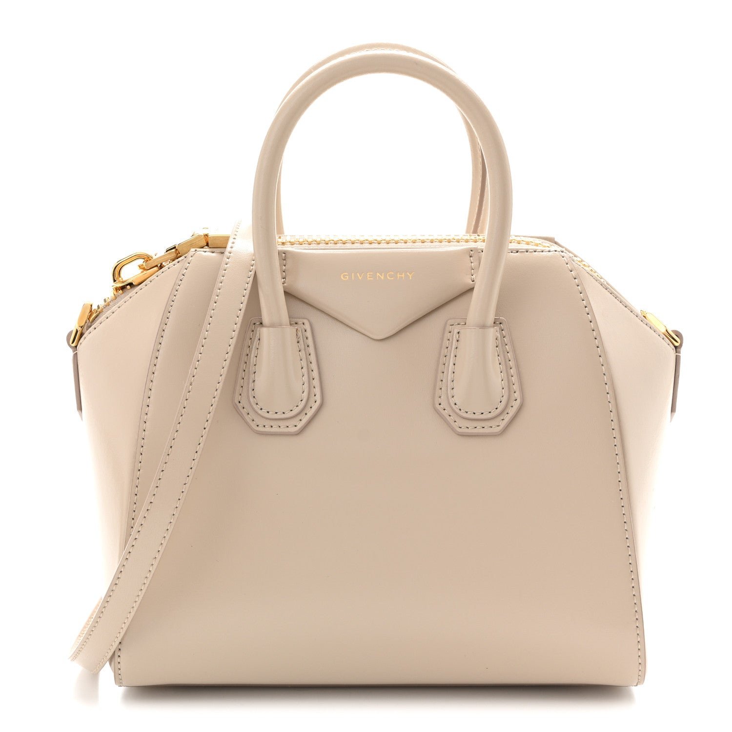 Givenchy Givenchy Shiny Lord Calfskin Mini Antigona Natural Beige