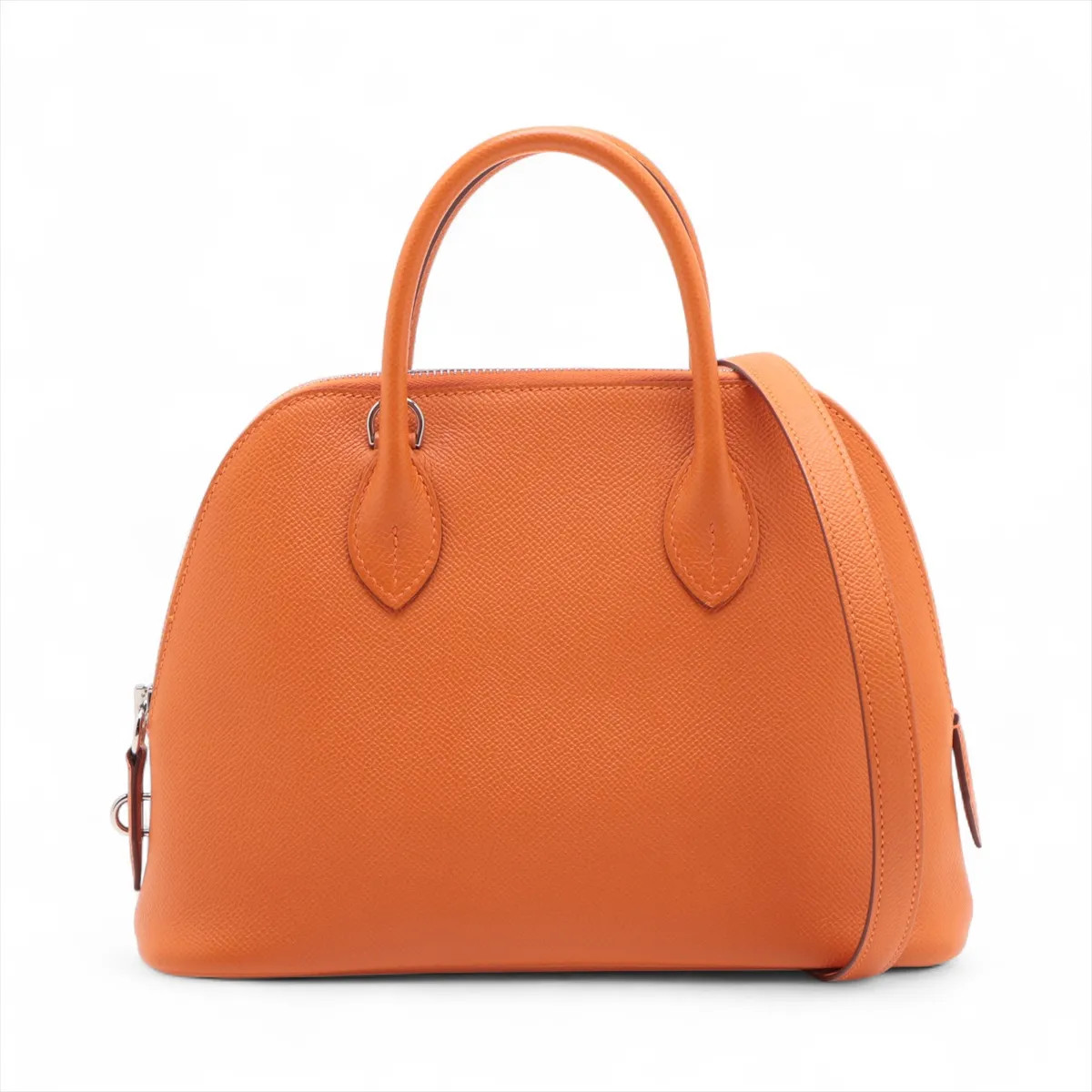 Hermès Bolide 1923 25 Veau Epsom Orange Silver Metal Fittings