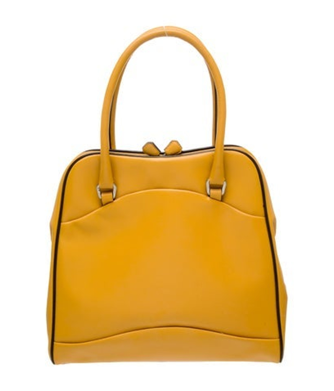 Prada Enameled Metal Triangle Top Handle Bag Vintage