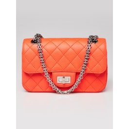 Chanel Chanel Orange 2.55 Quilted Classic Chevre Leather Reissue Mini Flap Bag