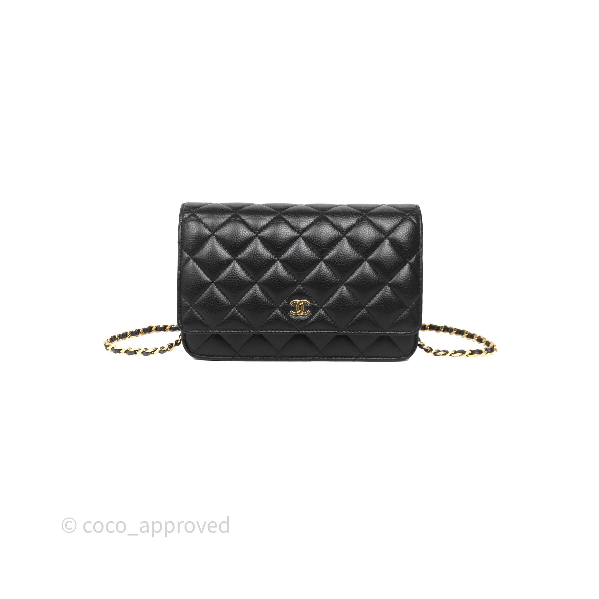 Chanel Quilted WOC Black Caviar Gold Hardware
