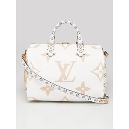 Louis Vuitton Louis Vuitton Khaki/White Monogram Giant Canvas Speedy Bandouliere 30 Bag