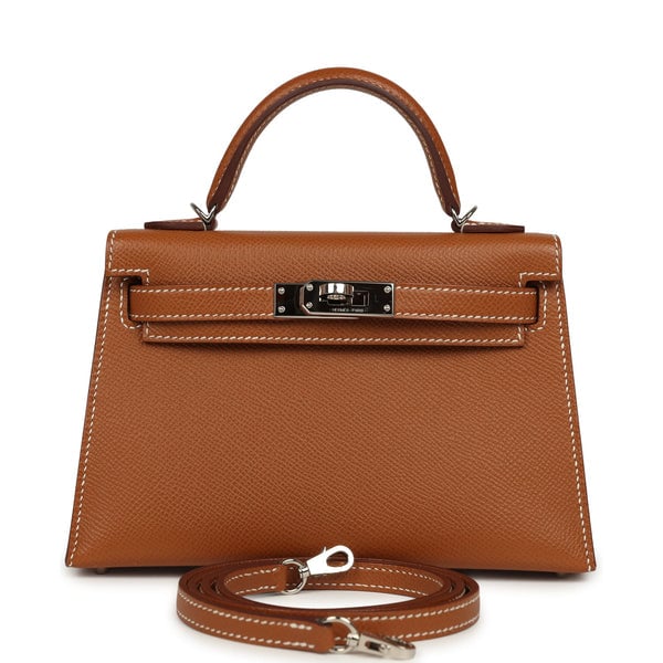 Pre-owned Hermes Kelly Sellier 20 Gold Epsom Palladium Hardware