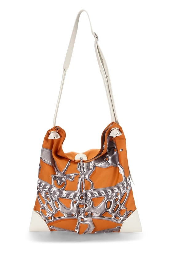 Orange & Multicolor Silk Silky City PM