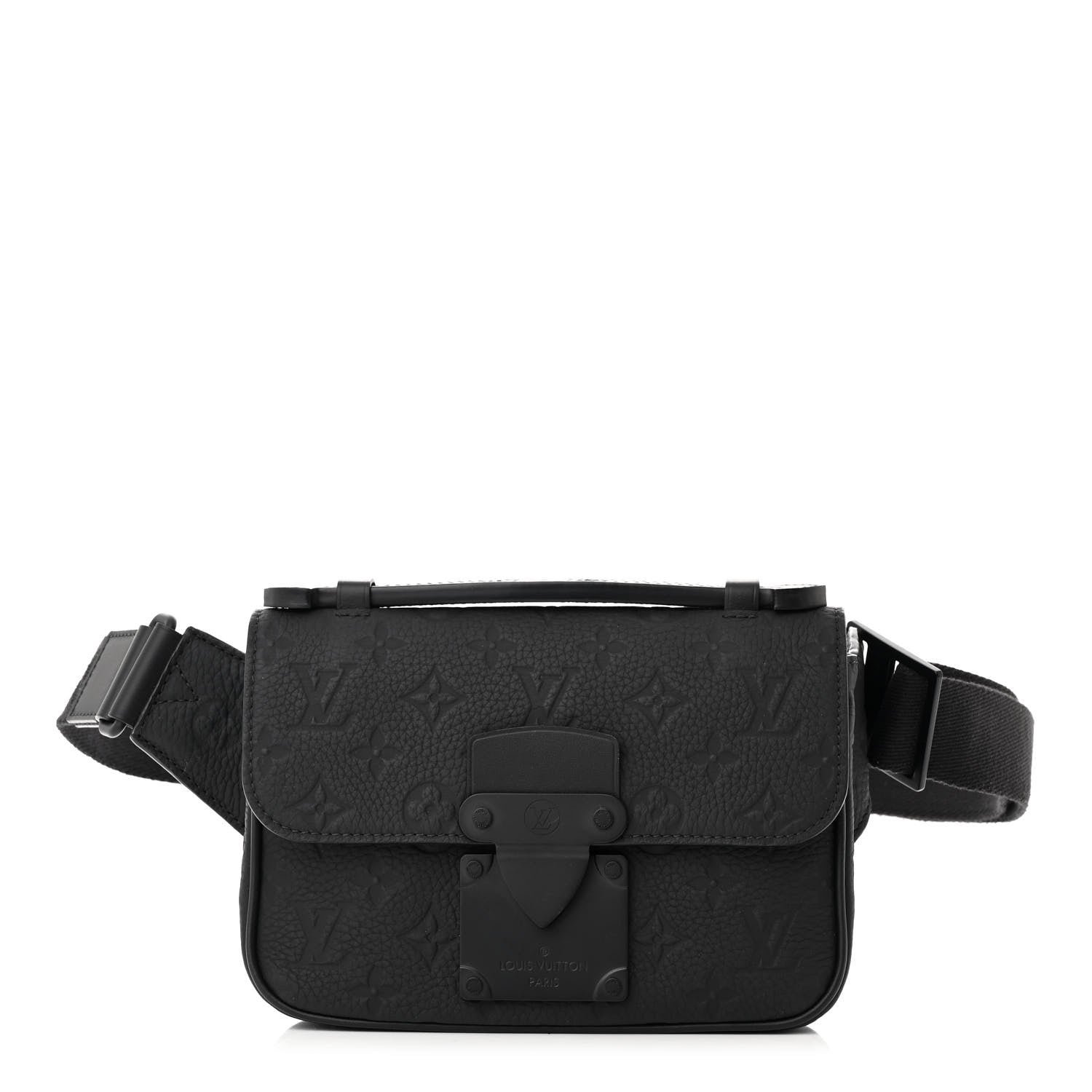Louis Vuitton Taurillon Monogram S Lock Sling Bag Black