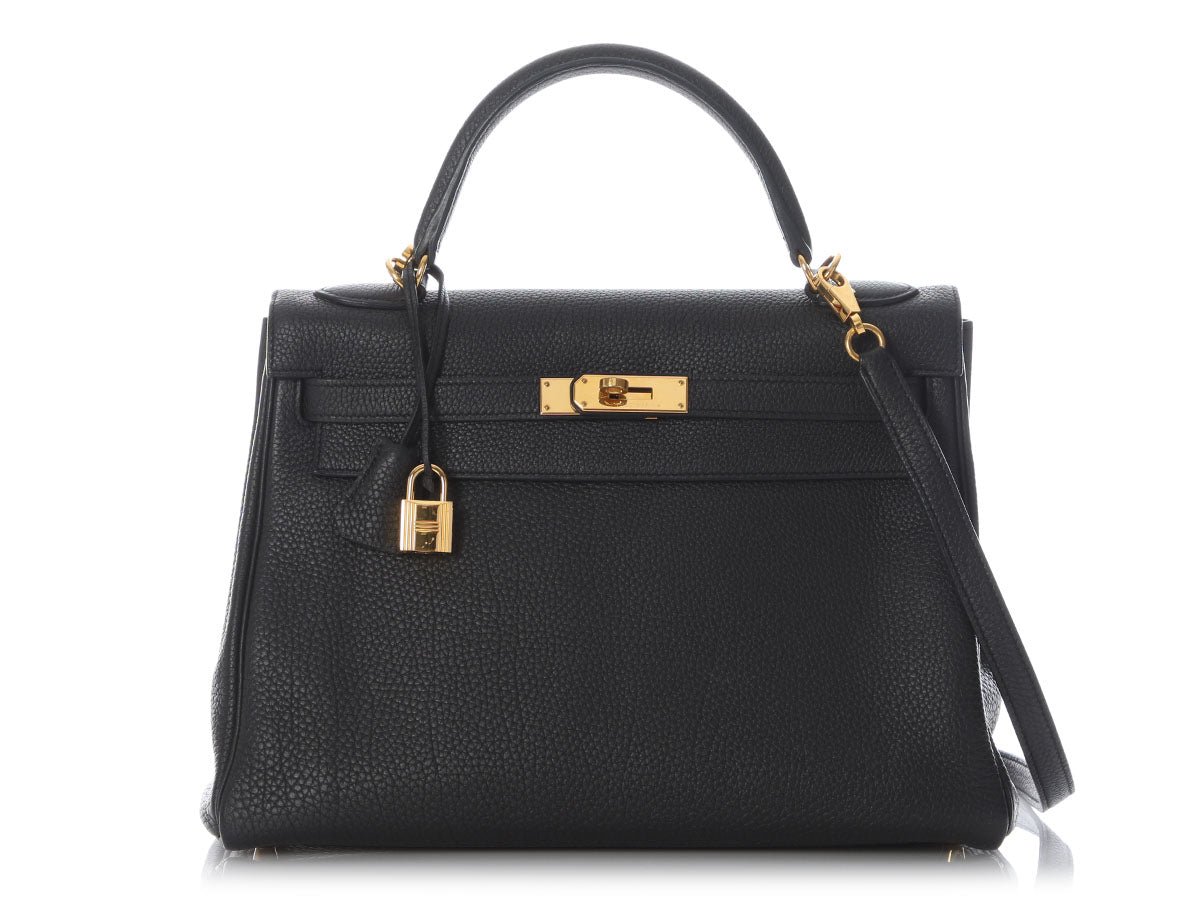 Hermès Black Togo Kelly 32