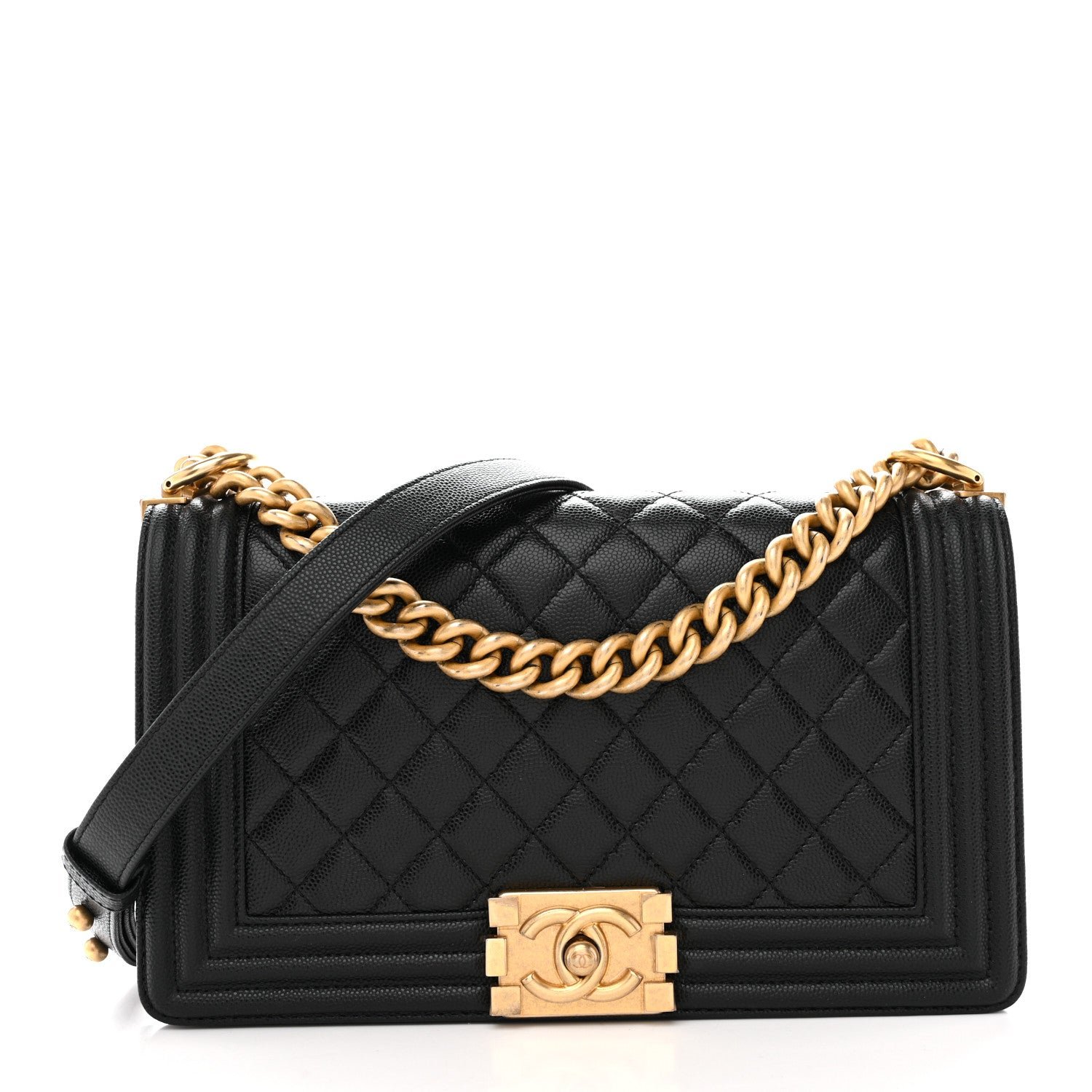 Chanel Caviar Quilted Medium Boy Flap Black