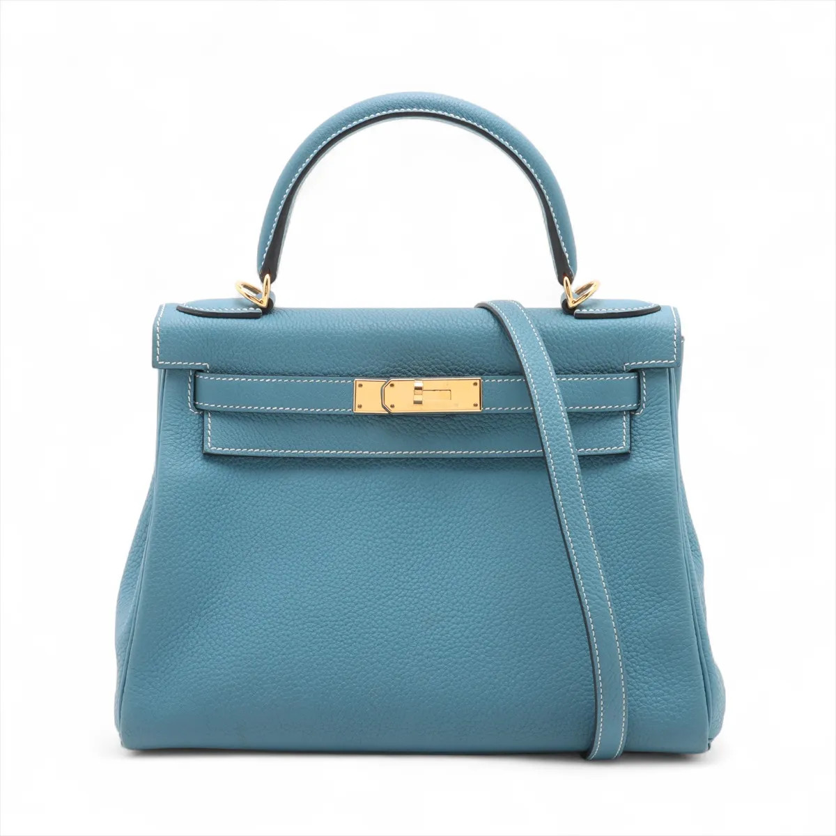 Hermès Kelly 28 Le Tournay Togo NEW BLUE JEEN Gold Metal Fittings