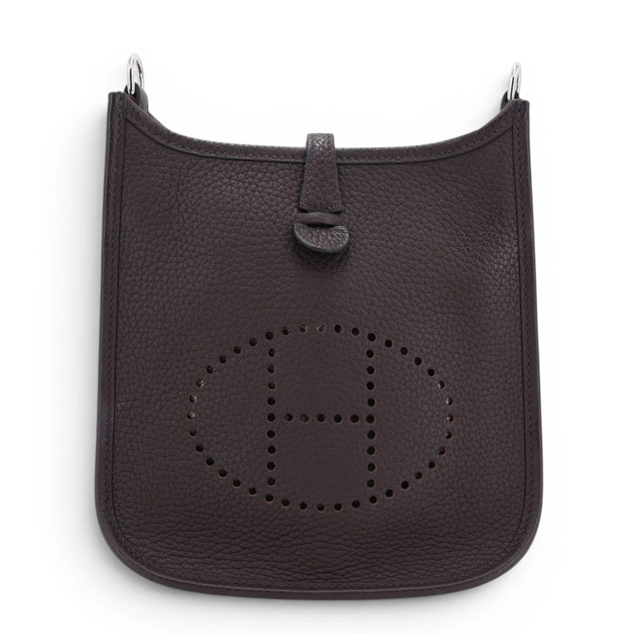 Excellent ( Rank SA ) HERMÈS Mini Evelyne 16 Amazone 112cm Rouge Sellier (0G) Clemence Palladium hardware Z (2021)