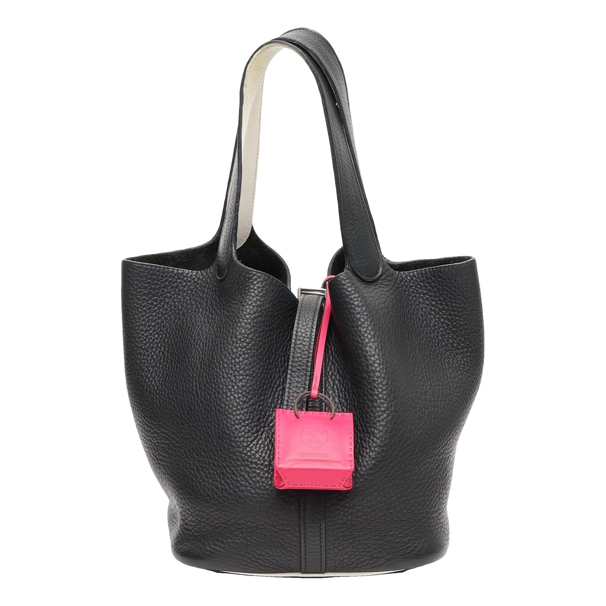 Hermes Picotin 22 Handbag Black Clemence Leather 2011
