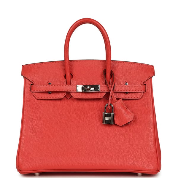 Hermes Pre-owned Hermes Birkin 25 Rose Jaipur Epsom Palladium Hardware