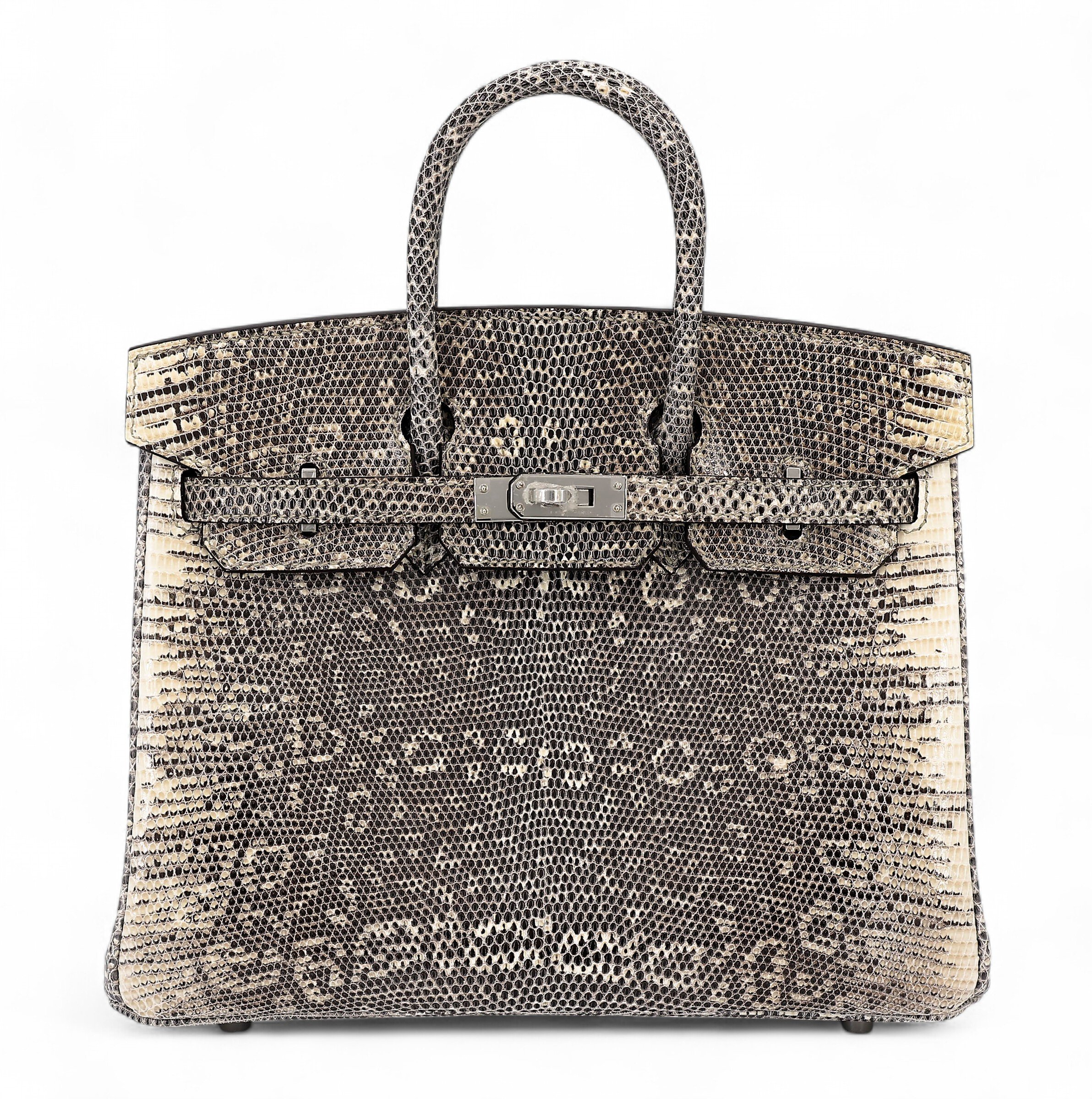 Hermes Brand New ( Rank N ) HERMÈS Birkin 25 Ombre (1B) Lizard Palladium hardware W (2024)