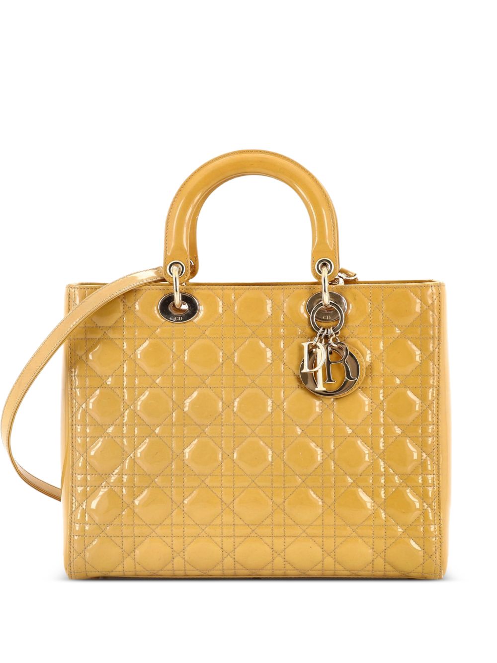 Lady Dior Bag Cannage Quilt Patent Medium satchel
