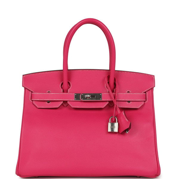 Hermes Pre-owned Hermes Birkin 30 Rose Tyrien Epsom Palladium Hardware