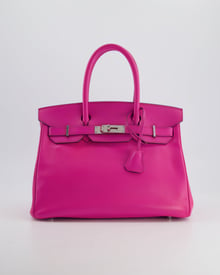 Hermes Hermès Birkin Bag 30cm Verso in Rose Tyrien Pink Epsom Leather with Palladium Hardware