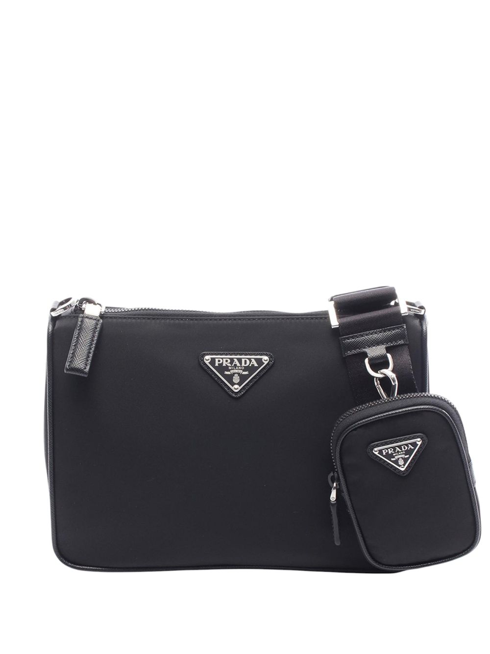 2013-2026 Saffiano Trimmed Re Nylon Zip Top crossbody bag