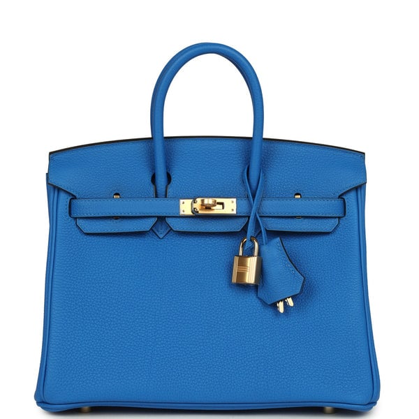 Hermes Hermes Birkin 25 Bleu Hydra Togo Gold Hardware