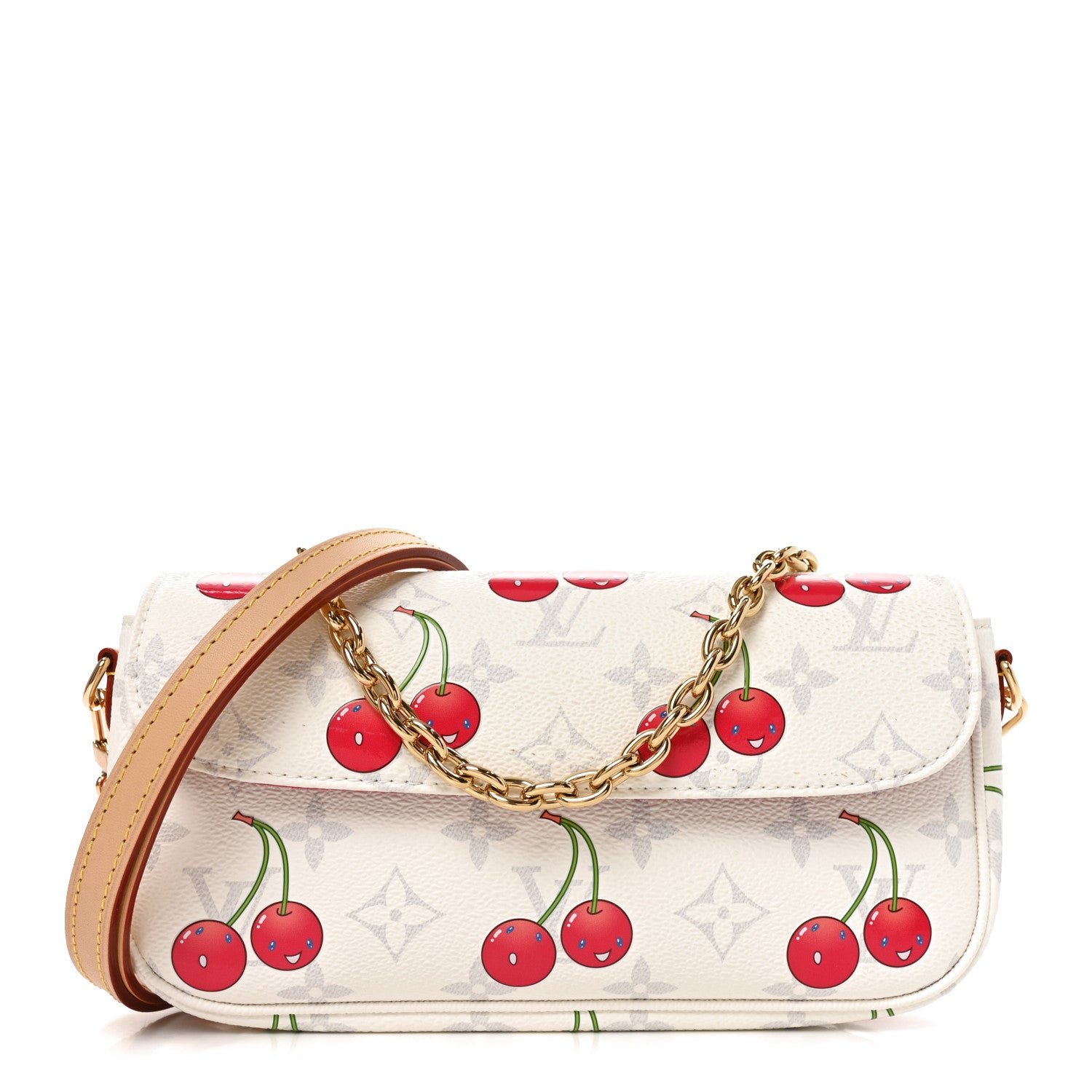 Louis Vuitton LV X TM Monogram Cerises Ivy Wallet On Chain White