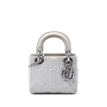 Mini Iridescent Lambskin Cannage Lady Dior