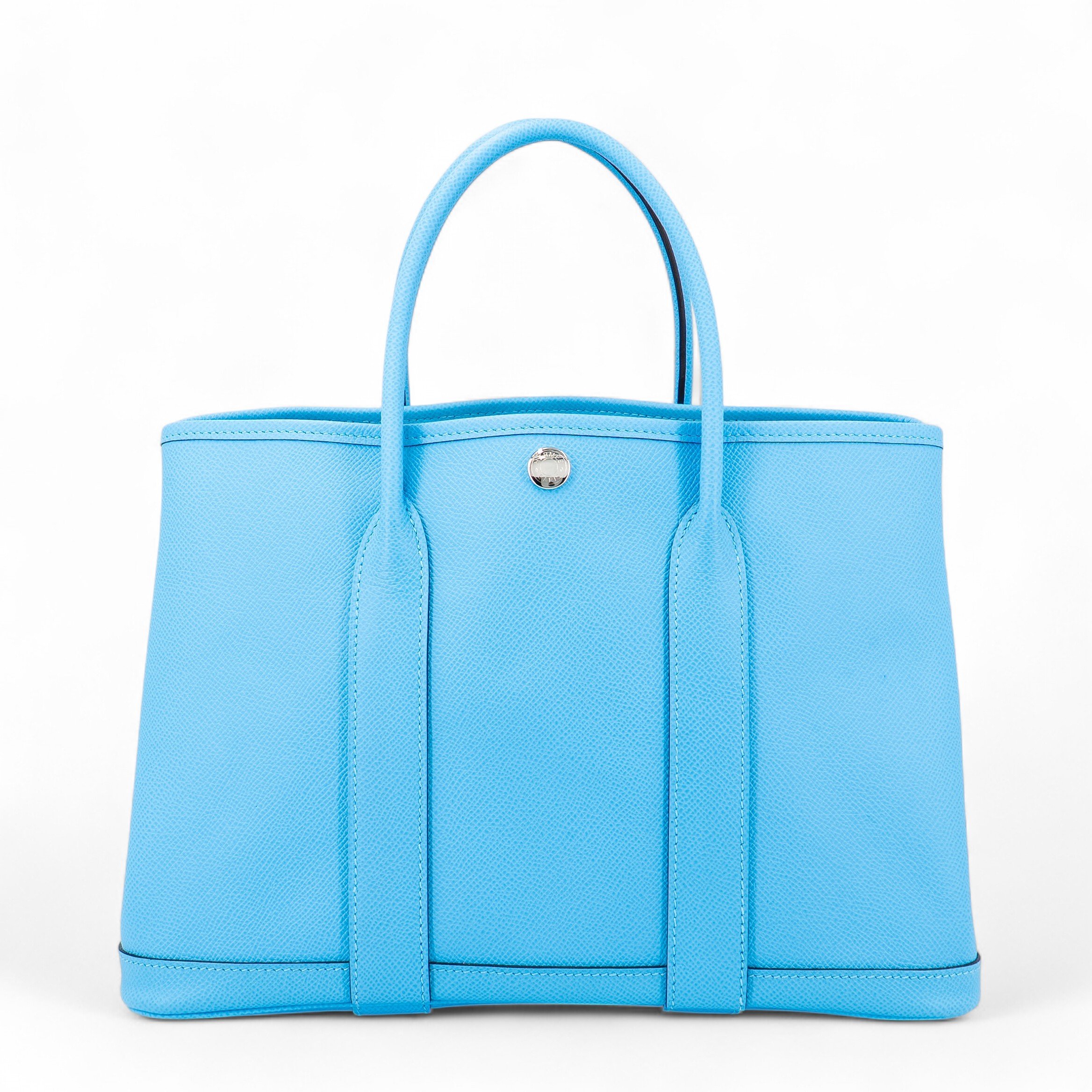 Hermes Unused ( Rank NS ) HERMÈS Garden Party TPM Celeste (7N) Epsom Palladium hardware U (2022)