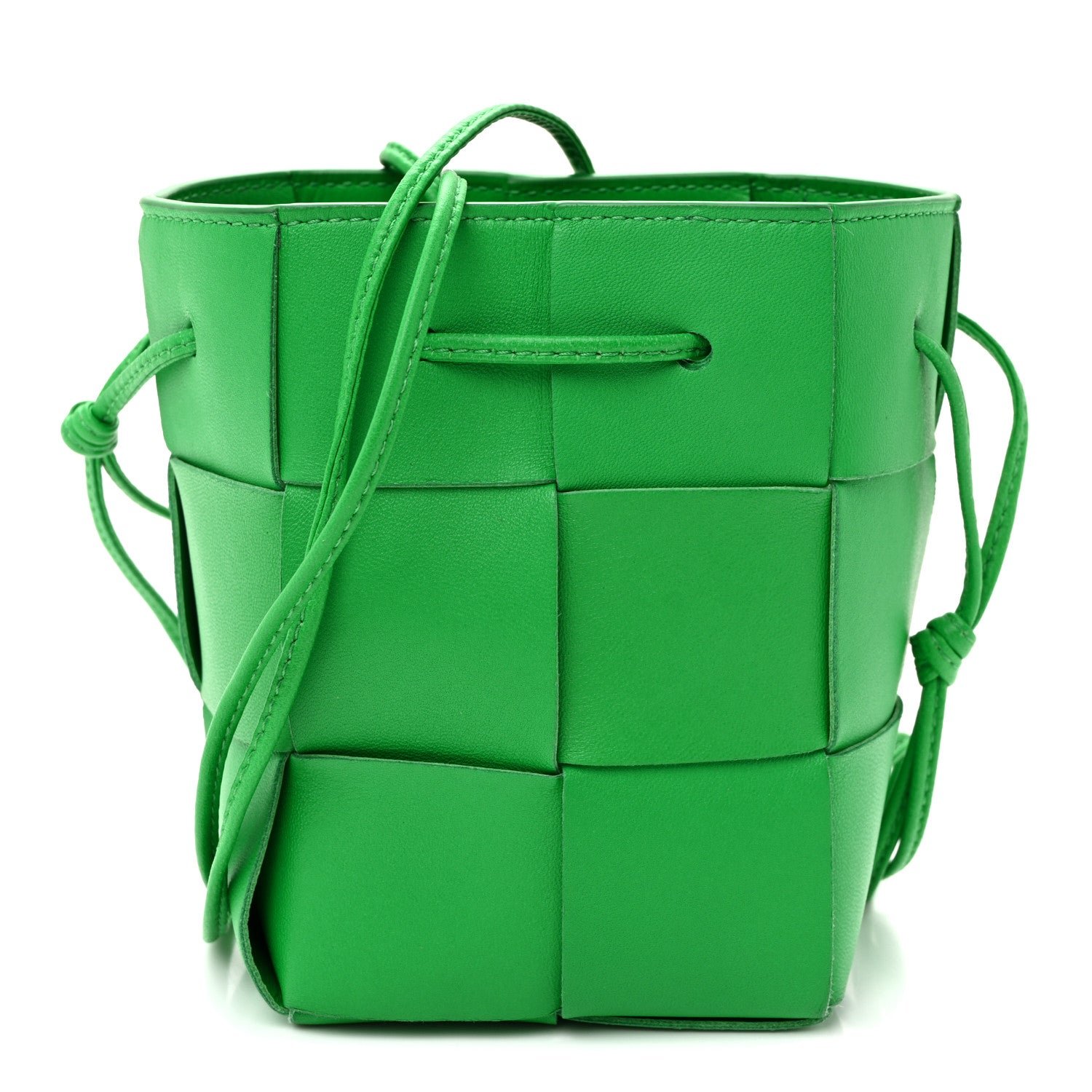 Bottega Veneta Nappa Maxi Intrecciato Mini Cassette Bucket Bag Parakeet