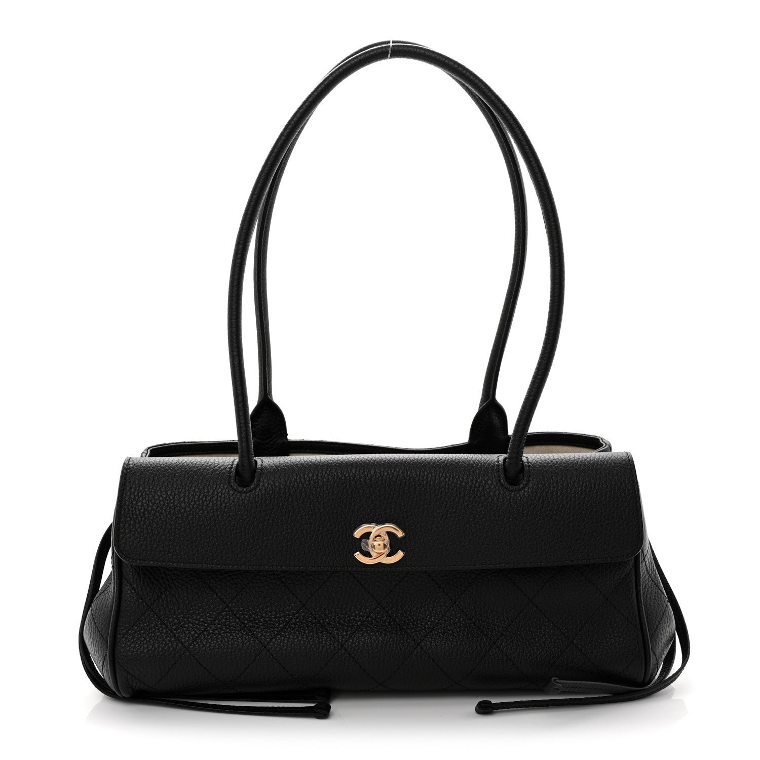 Chanel Grained Calfskin Stitched Urban Essentials Small Shopping Bag Black