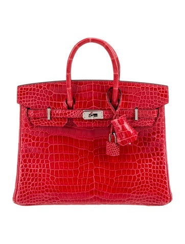 Hermes Shiny Porosus Crocodile Birkin 25