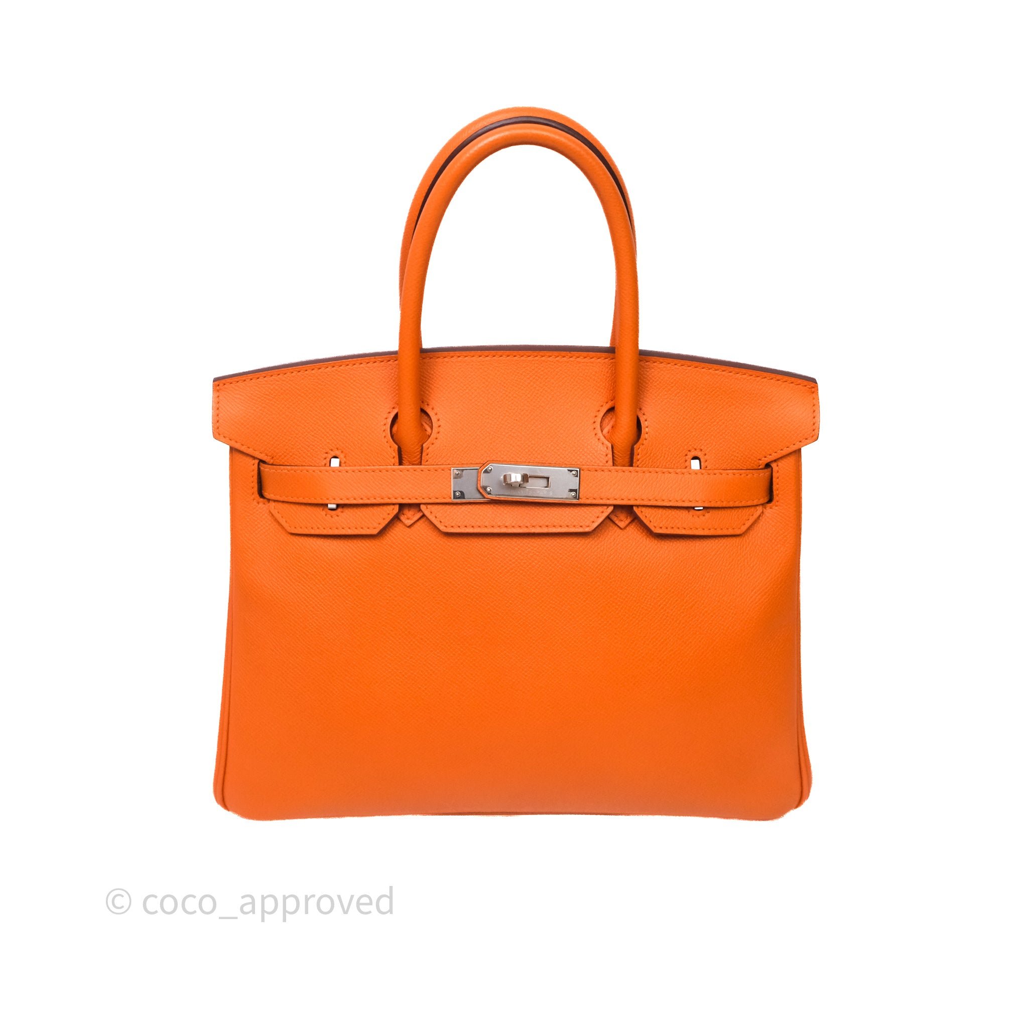 Hermès Birkin 30 Orange Hermès 93 Epsom Palladium Hardware