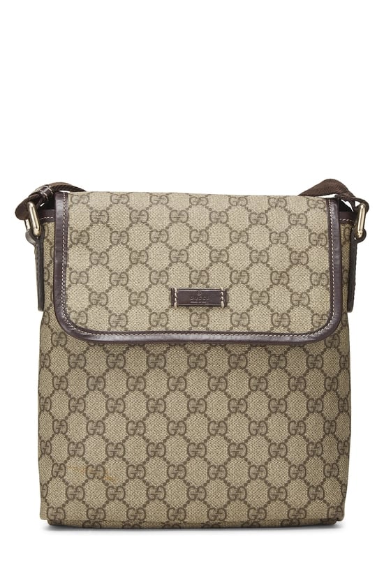 Brown GG Supreme Canvas Flap Messenger Bag Small