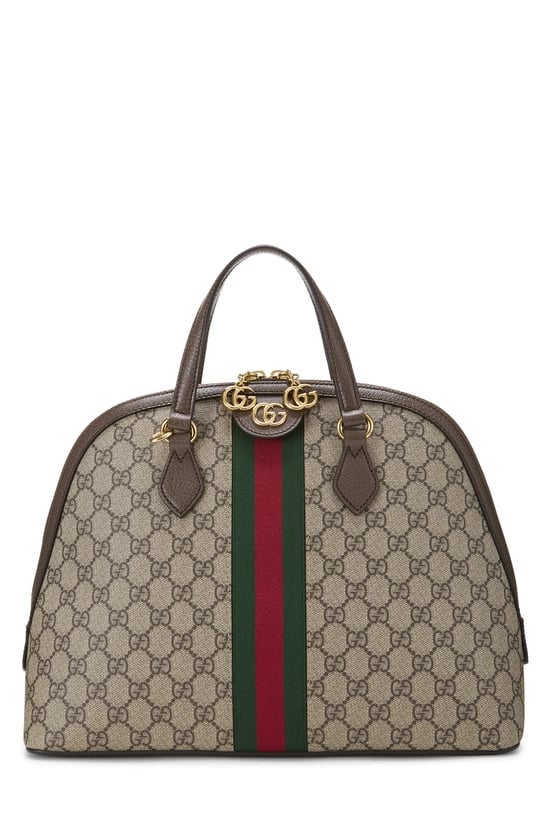 Brown GG Supreme Ophidia Dome Shoulder Bag Medium
