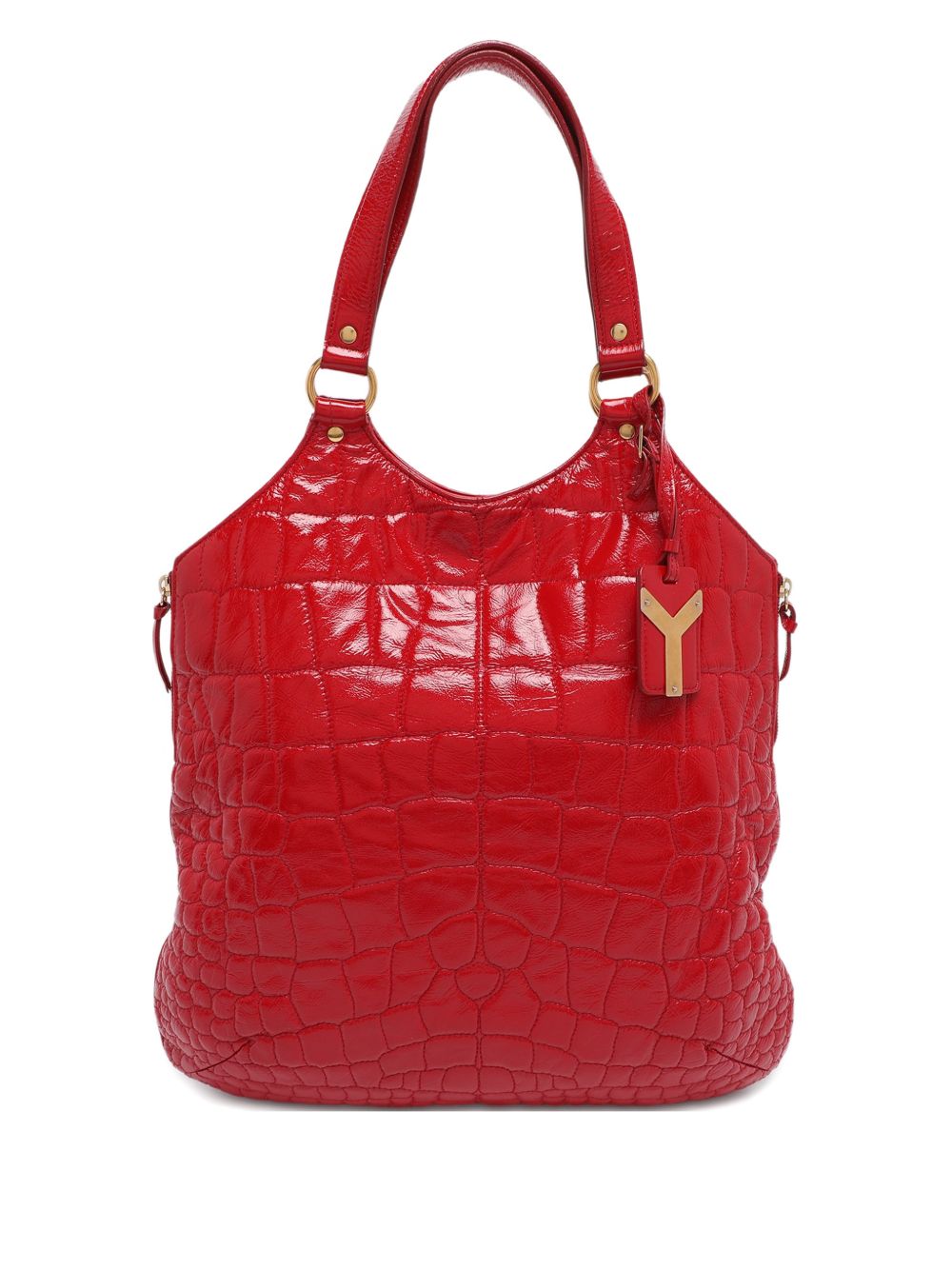 Saint Laurent crocodile-embossed top-handle tote