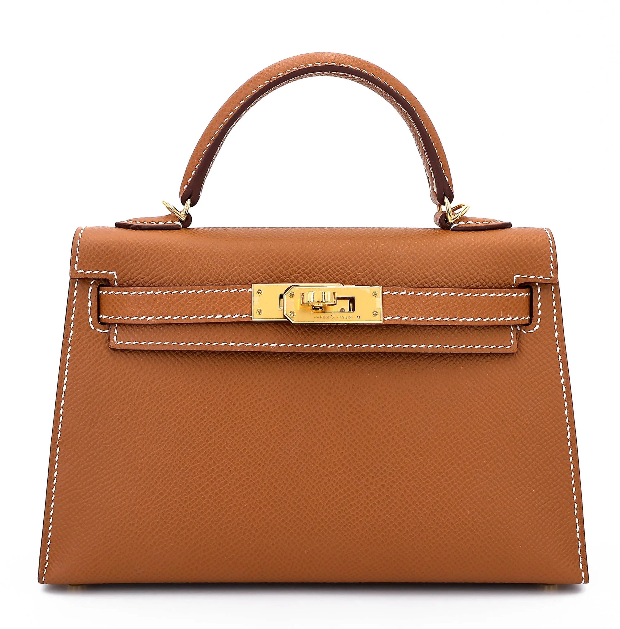Excellent ( Rank SA ) HERMÈS Mini Kelly II Gold (37) Epsom Gold hardware W (2024)