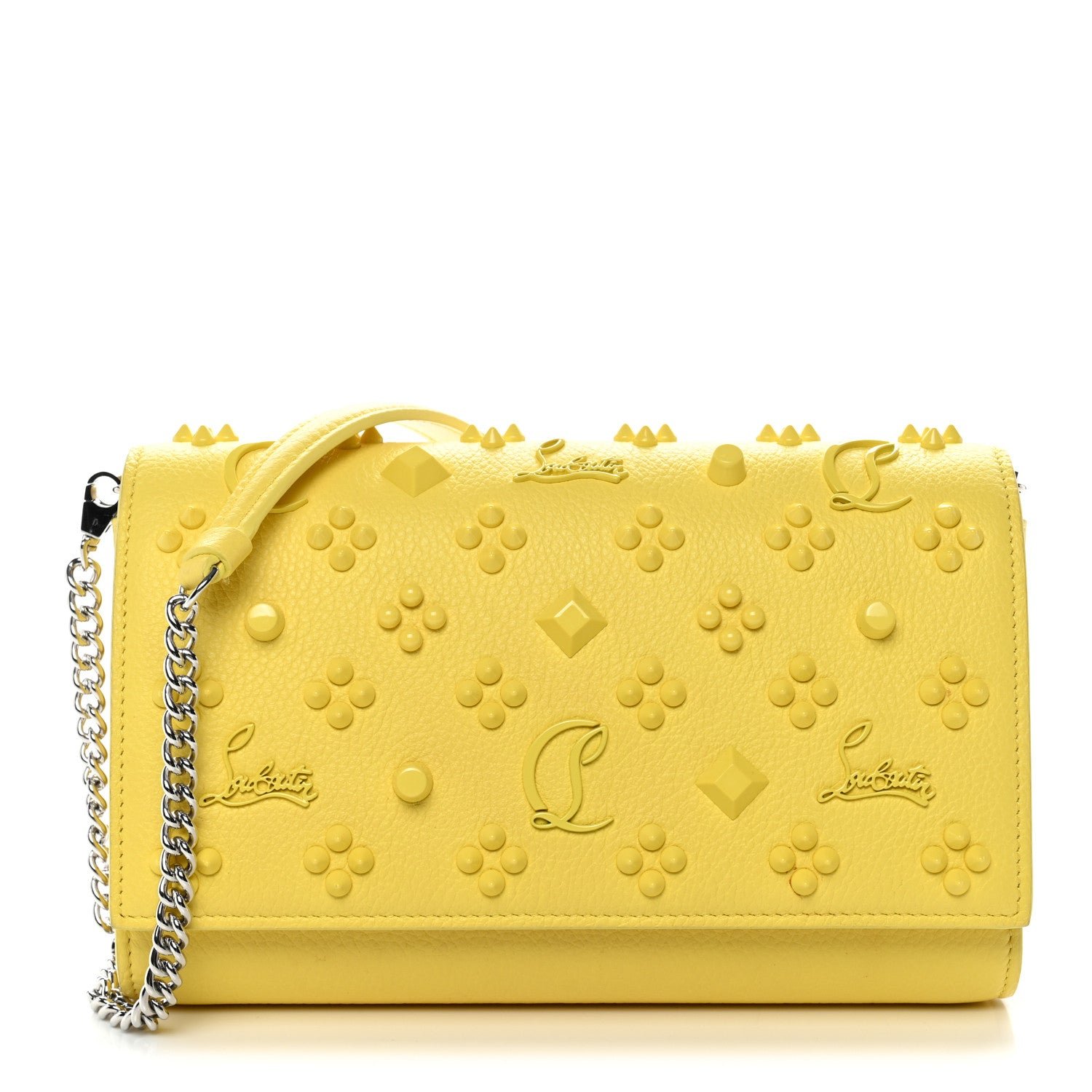 Christian Louboutin Calfskin Spikes Loubinthesky Paloma Clutch  Piou