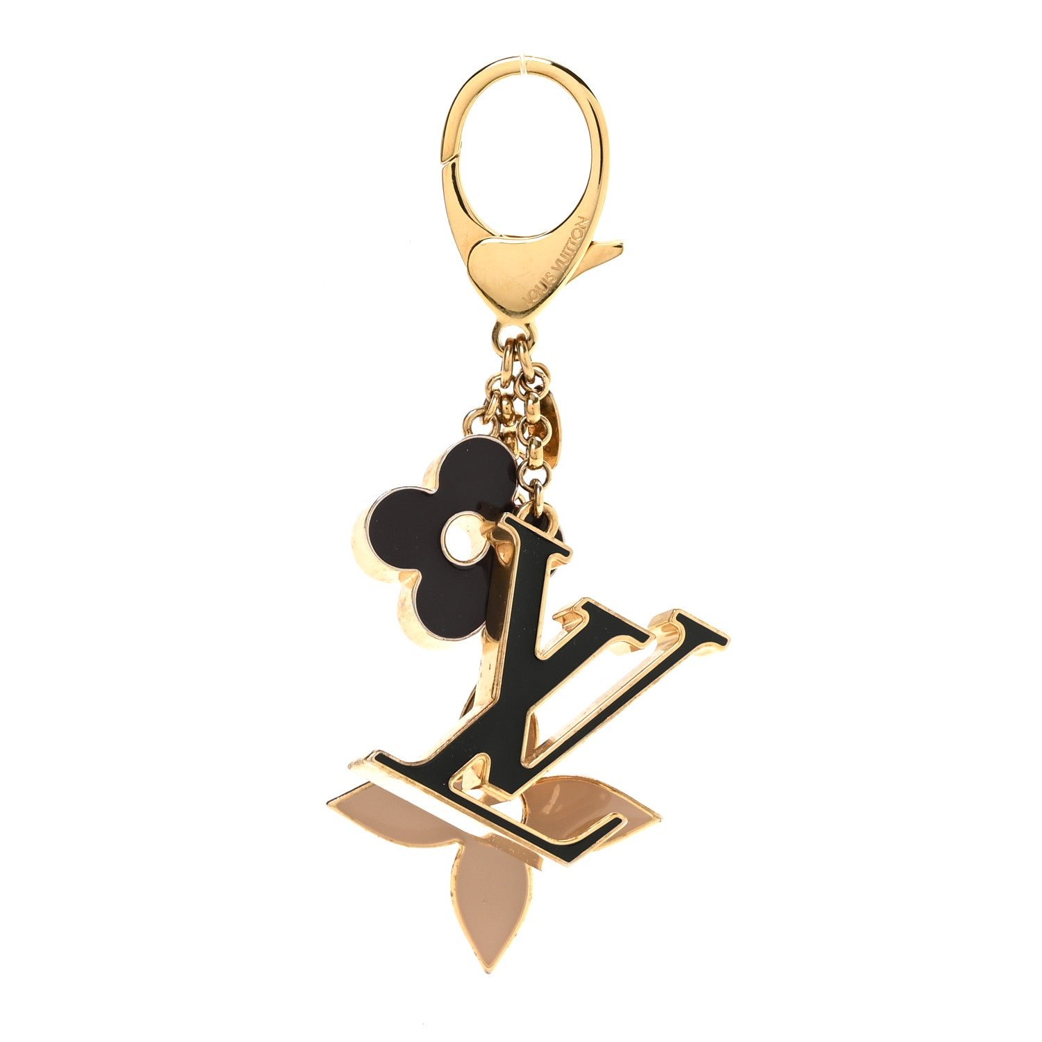 Louis Vuitton Metal Enamel Fleur De Monogram Bag Charm Dore