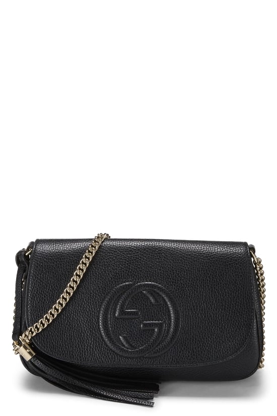 Black Grained Leather Soho Crossbody