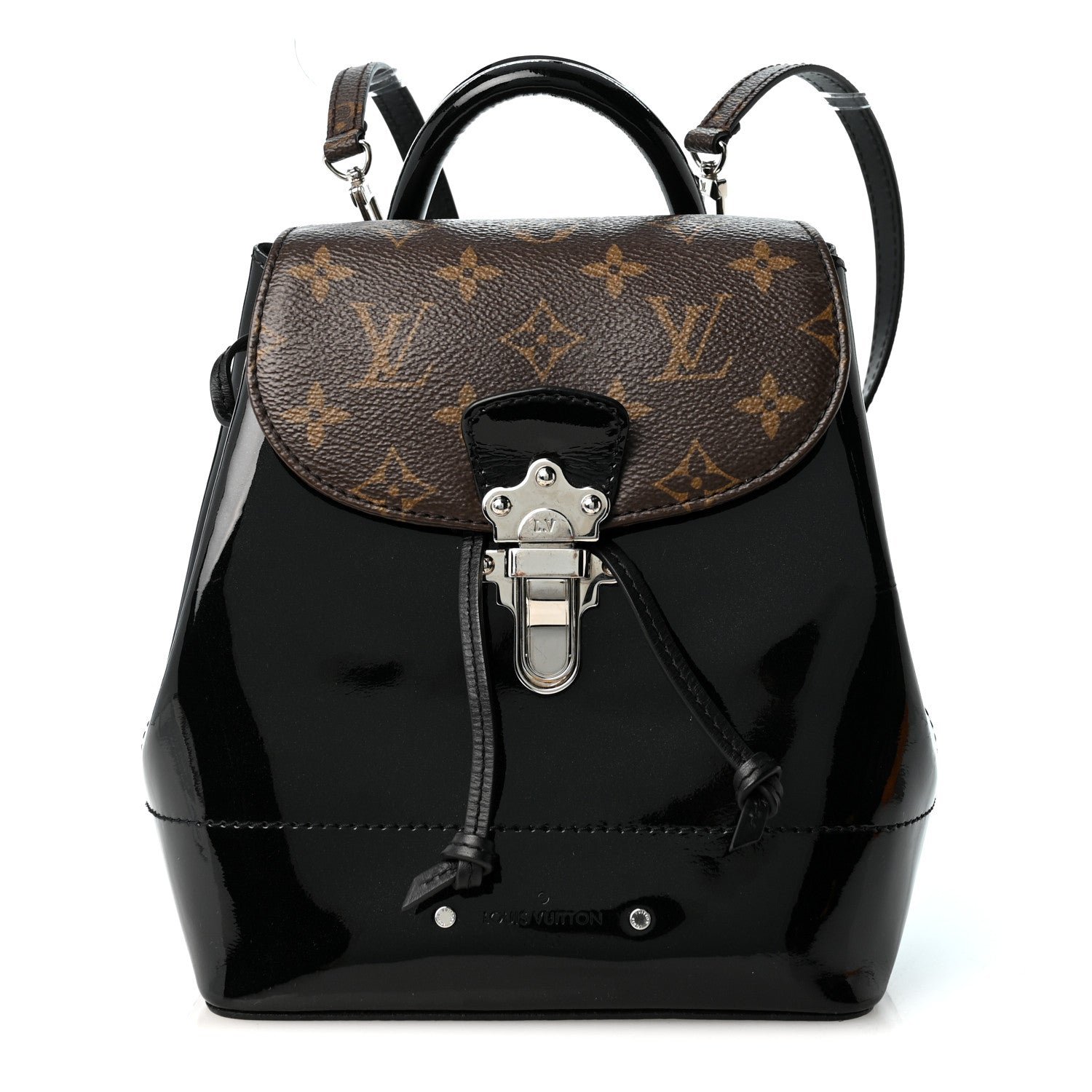 Louis Vuitton Patent Monogram Hot Springs Backpack Black