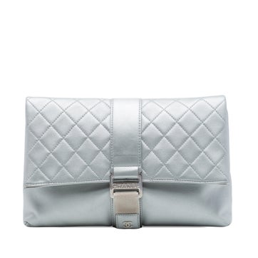 Quilted Lambskin Grip Clutch