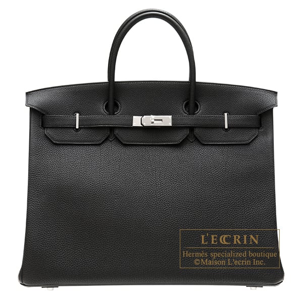 Hermes Birkin bag 40 Black Togo leather Silver hardware