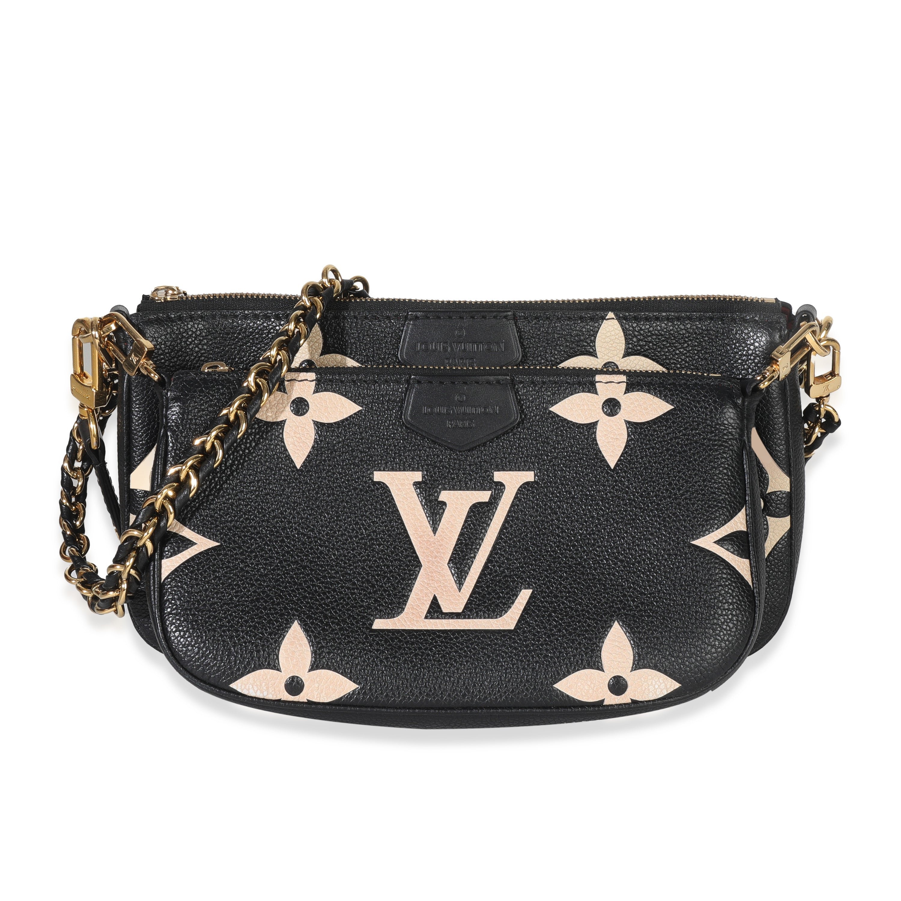 Louis Vuitton Black Beige Giant Monogram Empreinte Multi Pochette Accessories
