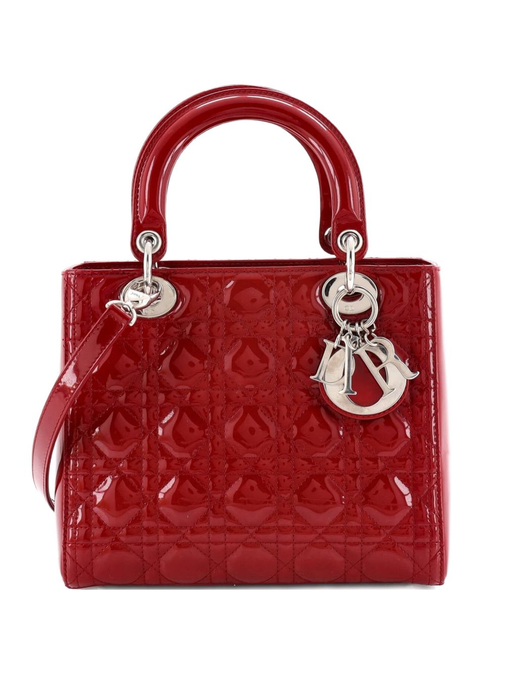 Lady Dior Bag Cannage Quilt Patent Medium satchel