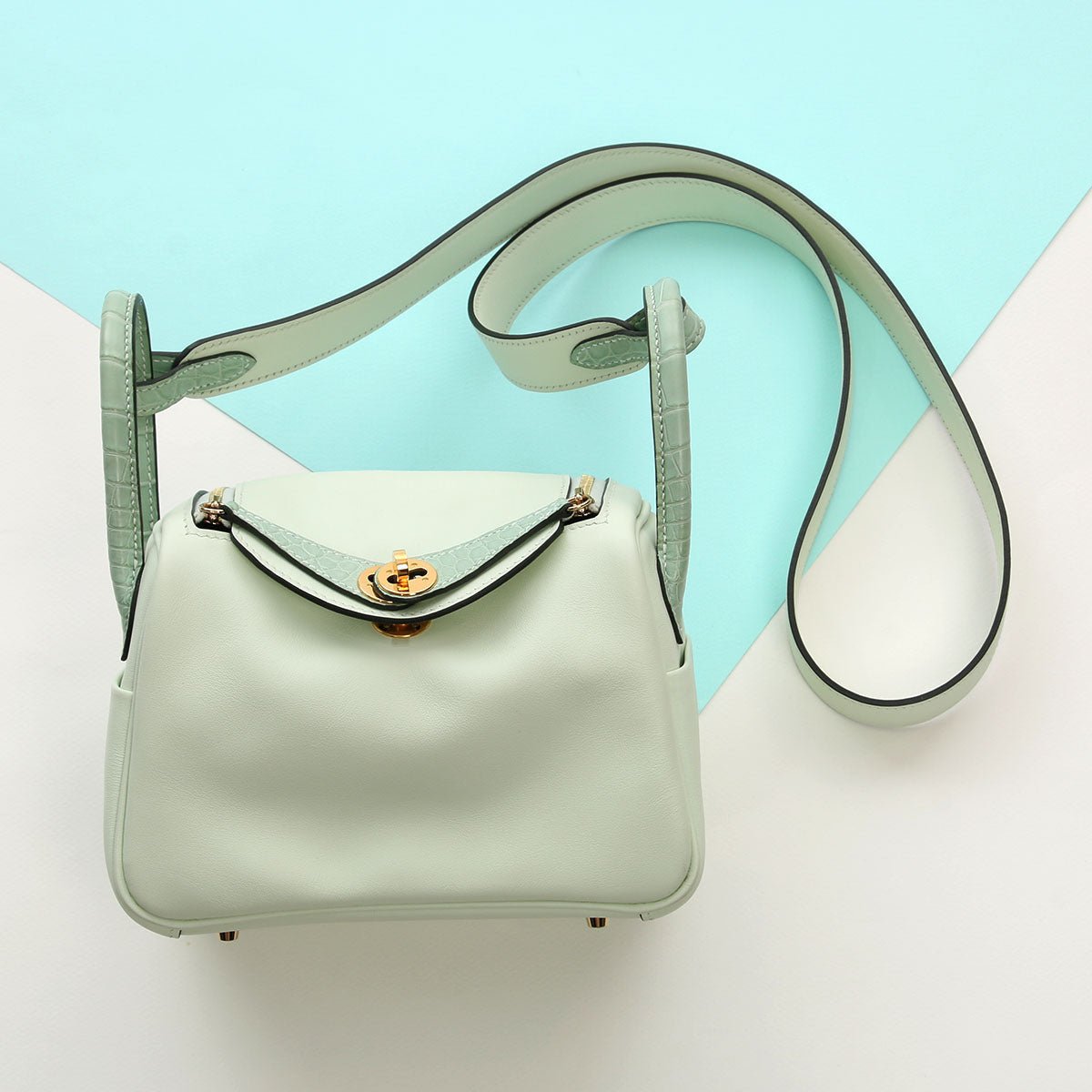 Hermes Hermès Mini Vert Fizz Swift and Alligator Lindy Touch 20
