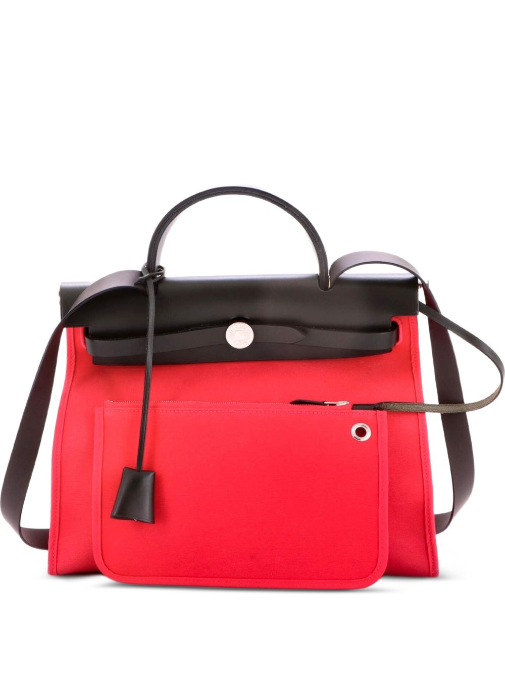 Herbag Zip Leather and Toile 31 shoulder bag