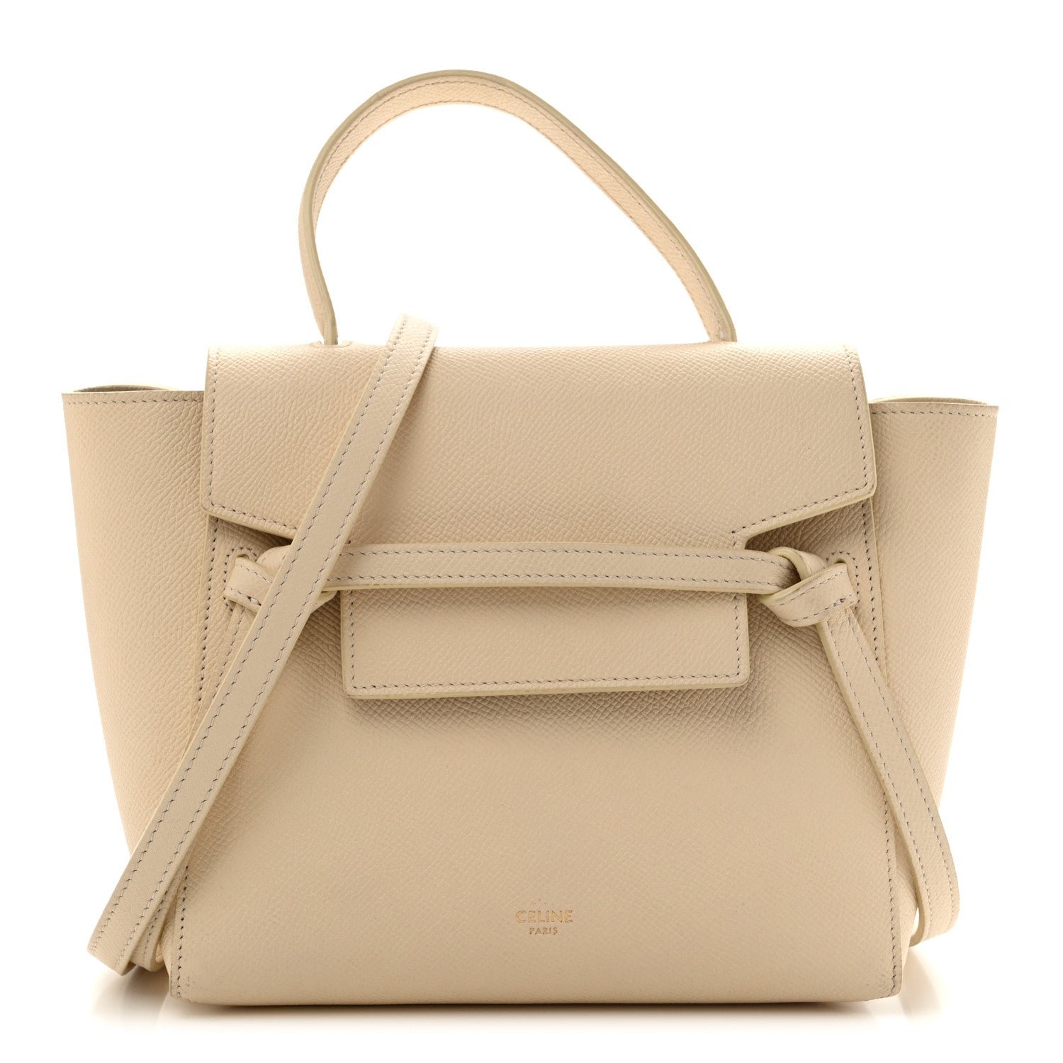 Celine Grained Calfskin Nano Belt Bag Chalk